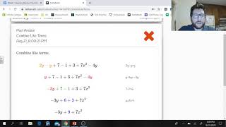 DeltaMath Combine Like Terms