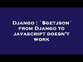 Django : `$getjson` from Django to javascript doesn't work