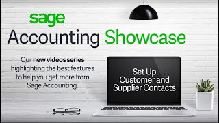 Sage Accounting   Set Up Customer and Supplier Contacts