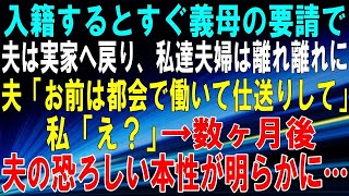 【スカッとする話】入籍するとすぐ義母の要請で夫は実家へ戻り、私達夫婦は離れ離れに。夫「お前は都会で働いて仕送りして」私「え？」→数ヶ月後、夫の恐ろしい本性が明らかに…