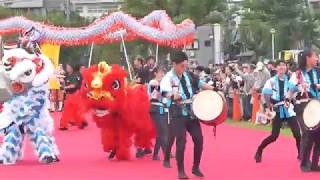 2019 1103四天王寺ワッソ巡行14百済02　獅子舞と龍舞