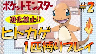 【ポケモン初代】ポケモン初代くらい進化しないでクリアしてやんよ！！ポケモン1匹縛りプレイ!!ヒトカゲきみに決めた！part 2【ゲーム実況】【縛りプレイ】