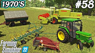 1970'S. Small VEGETABLE DIGGER.Poppy harvest. Tedding grass. Farming imulator 22. FS 22. Ep 58