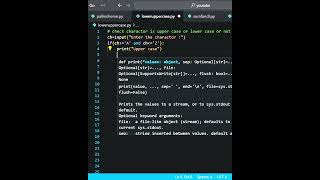 Check a given character Uppercase or Lowercase in python #pythonprogramming#python #pythontutor