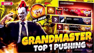 🥵 NEW S43 GRANDMASTER PUSHING 🛑 தமிழ் REGION TOP 1 PUSHING 🔥 FW JOKER ON LIVE #freefirelivetamil