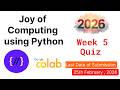 NPTEL Joy of Computing Using Python – Week 5 Quiz Answers 2026 (Proof Included)
