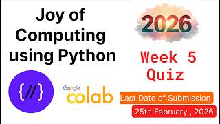 NPTEL Joy of Computing Using Python – Week 5 Quiz Answers 2026 (Proof Included)