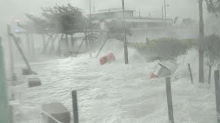 Storm Surge Flooding And Powerful Winds - Typhoon Hato Batters Hong Kong Stock Footage Reel