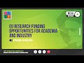 MCAA BSB Webinar: EU Research Funding Opportunities for Academia and Industry