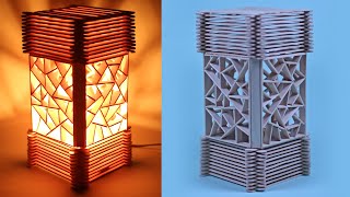 Ide Kreatif Membuat Lampu Tidur Dari Stik Es Krim | Night Lamp Homemade