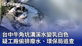 台中牛角坑溝溪水變乳白色 疑工廠偷排廢水、環保局追查｜20241201 公視晚間新聞