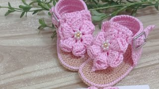 Sandalias tejidas a crochet para bebe • ZozoTube