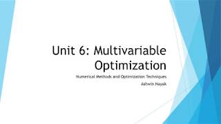 NMOT| Unit 6| Multi-variable Optimization| Part 1