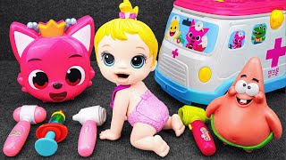 92 Satisfying with Patrick Doctor ASMR, Unwind Unboxing Pinkfong Ambulance Play Set 🎀 King Tiny