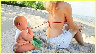 TRY NOT TO LAUGH: Funniest Baby FAILS On The Beach || 5-Minute Fails