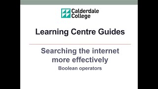 Searching the internet more effectively: Boolean operators
