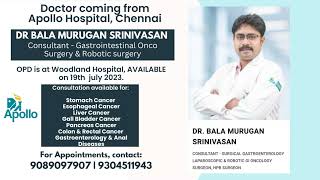 Doctor coming from Apollo Hospital, Chennai. Dr Bala Murugan Srinivasan Consultant