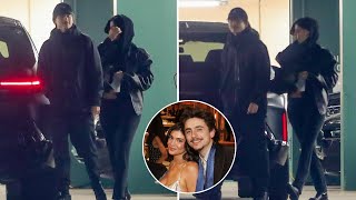 Kylie Jenner and Timothée Chalamet sneak into Beverly Hills hotel for low-key date night