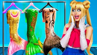How to Become a Mermaid! Star Girl, Moon Girl and Sun Girl in Real Life!