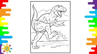 Dangerous Tyrannosaurus Coloring Page|T-Rex Coloring | Jurassic Park Dinosaur Coloring | Convex - 4U