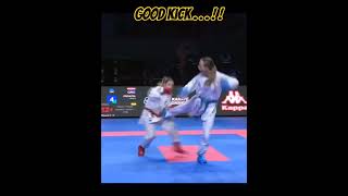 amazing waza Ari karate female kumite || Girl Fight || WKF kumite #shorts #karate #girl #martialarts