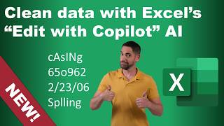 Edit with Copilot to clean data in Excel NEW in 2026 (previously "Agent mode")