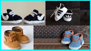 32 ideas de hermosos zapatitos para bebe niño tejidos en crochet