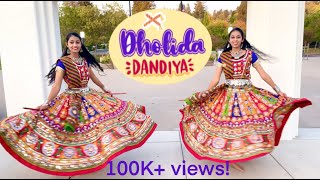 DHOLIDA | Dandiya Dance Cover | Navratri | Learn Dandiya Simple Steps | HaSi Dance Sisters USA