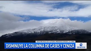 Disminuye la columna de gases y cenizas del volcán Nevado del Ruiz