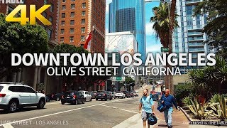 LOS ANGELES - Olive Street, Downtown Los Angeles, California, USA, Travel, 4K UHD