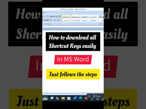Cómo descargar todos los atajos de teclado en MS Word ll #shorts #msword #computer