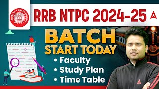 RRB NTPC 2024-25 | BATCH START TODAY | Faculty, Study Plan, Time Table | By Pawan Sir