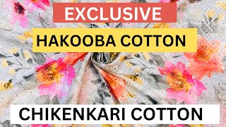 CHICKENKARI COTTON PRINTED FABRIC | HAKOOBA COTTON DIGITAL PRINTS | SURAT WHOLESALE MARKET |