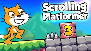 Scratch Tutorial - How To Make A SCROLLING PLATFORMER - Part 3 - Wall Detection