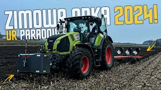 ☆Axion Vs 5 Skib!?☆Oporowa Zimowa Orka 2024!☆Claas Axion 830 W Akcji!?☆UR Paradowski☆