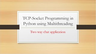 TCP-Socket Programming in Python using Multithreading