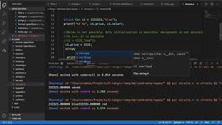 Expected expression error when initializing or assigning to struct in C