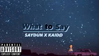 What To Say - SAYDUN X KAIDO (Audio)