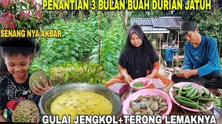 PENANTIAN 3 BULAN BUAH DURIAN JATUH ‼️GULAI JENGKOL+ TERONG DI KEBUN TIMUN LEMAKNYA