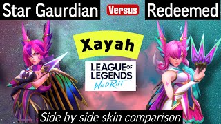 Redeemed Star Gaurdian Xayah Wild Rift Skin review versus comparison Star Gaurdian Xayah Skin