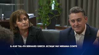 Il-Kap tal-Partit Nazzjonalista Bernard Grech jiltaqa' ma' Miriana Conte