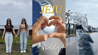 [Vlog] 태풍 부는 날 제주 여행🍊 / 함덕-김녕-세화-용담 / with 뻔냥😻