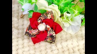 DIY fabric flower tutorial 【100均材料で コサージュ】