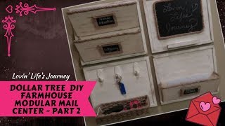 Dollar Tree DIY Farmhouse Modular Mail Center Part 2 - Mail Pockets