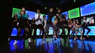 Det dansas till K-poplåten Gangnam style i studion - Nyhetsmorgon (TV4)
