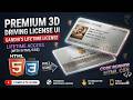 How to Create 3D Driving License Card using HTML CSS  Flip Card Animation Tutorial 🔥