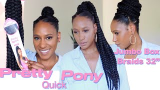 Easy Box Braids Ponytail | Outre' Pretty Quick Pony Jumbo Box Braids 32\