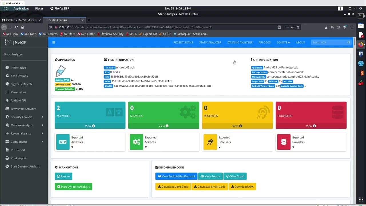 3 7 Install Mobsf Mobile Security Framework In Kali Linux And Read