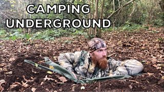 Camping UNDERGROUND In The Woods - Solo Overnight In A Foxhole