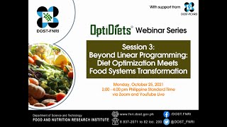 OptiDiets Webinar Series, Session 3: Beyond LP: Diet Optimization Meets Food Systems Transformation